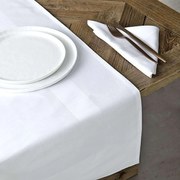 Πετσέτα Φαγητού Ξενοδοχείου - Εστιατορίου Με Σατέν  Μπορντούρα White 100% Βαμβάκι 53x53cm 100% Βαμβάκι
