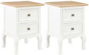 vidaXL Κομοδίνα 2 Τεμ. Λευκά 35 x 30 x 49 εκ. από MDF