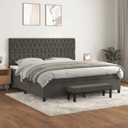 ΚΡΕΒΑΤΙ BOXSPRING ΜΕ ΣΤΡΩΜΑ ΣΚΟΥΡΟ ΓΚΡΙ 200X200 ΕΚ. ΒΕΛΟΥΔΙΝΟ 3138044