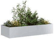 Ζαρντινιέρα 200x80x40 εκ. από Γαλβανισμένο Ατσάλι - Ασήμι