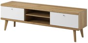 Lh-homefurniture Έπιπλο τηλεόρασης 02103-PR Λευκό+Riviera 160x50x40cm 02103-PR