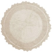 Πατάκι Μπάνιου Στρογγυλό Des. Lace Ivory Anna Riska 60X60 60x60cm 100% Βαμβάκι