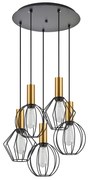 Φωτιστικό Οροφής  SE21-GM-4-5BL-GR12 ADEPT FLEX Gold Matt Pendant Black Metal Grid+ - 51W - 100W - 77-8936