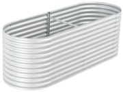 vidaXL Ζαρντινιέρα Υπερυψωμένη Ασημί 240x80x81 εκ. Γαλβανισμ. Χάλυβας