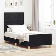 vidaXL Σκελετός Κρεβατιού με κεφαλάρι Μαύρο 80 x 200 cm ύφασμα