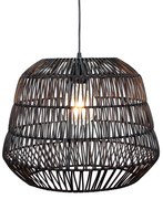 PHUCKET ΦΩΤΙΣΤΙΚΟ ΟΡΟΦΗΣ ΜΕΤΑΛΛΟ RATTAN ΜΑΥΡΟ 40x40xH32cm