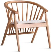 Πολυθρόνα Rizoma Teddy 117FRF1309 57x58x76cm Natural-Cream Ξύλο,Ύφασμα