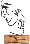 Διακοσμητικό Επιτραπέζιο 533BSG1125 17x3,5x38cm Natural-Black Aberto Design Metal,Wood