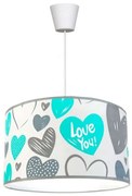 Φωτιστικό Οροφής Παιδικό Love KL-0026 E27 Φ35cm 20cm Multi Metanor Μέταλλο,Ύφασμα