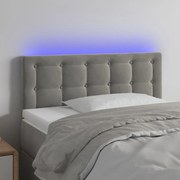 vidaXL Κεφαλάρι Κρεβατιού LED Ανοιχτό Γκρι 80x5x78/88 εκ. Βελούδινο