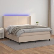 ΚΡΕΒΑΤΙ BOXSPRING ΣΤΡΩΜΑ&amp;LED ΚΑΠΟΥΤΣΙΝΟ 160X200 ΕΚ. ΣΥΝΘ. ΔΕΡΜΑ 3139276