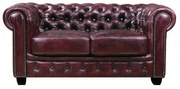 CHESTERFIELD 689 2-θέσιος καναπές Δέρμα Antique Red 160x92x72cm Ε9574,24