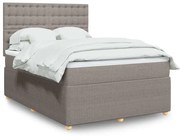 vidaXL Κρεβάτι Boxspring με Στρώμα Taupe 140x200 εκ. Υφασμάτινο