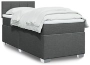 vidaXL Κρεβάτι Boxspring με Στρώμα Σκούρο Γκρι 90x190 εκ. Υφασμάτινο