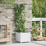 vidaXL Ζαρντινιέρες κήπου Λευκό 40 x 40 x 142 cm Ατσάλι