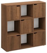 Βιβλιοθήκη Bookel pakoworld σε καρυδί απόχρωση 88.5x27.5x89.3εκ