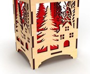 Σετ των 3 Intra απο ξύλο plywood 3mm-4mm πάχος Χριστουγεννιάτικη θήκη για κεριά 03 Δίασταση 5x5 cm INTRAFABR-83291209