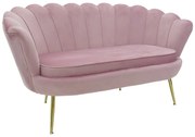 Καναπές Daimon 128-000006 Διθέσιος 134x70x77cm Pink Ξύλο,Ύφασμα