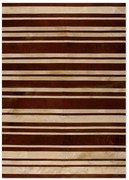 Δερμάτινο Χειροποίητο Χαλί Skin Stripes Brown-Beige