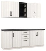 Σύνθεση Κουζίνα Loara 200 Cashmere - Μαύρο - Cashmere Ματ - Μαύρο Ματ 200*60*200 εκ.