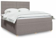 vidaXL Κρεβάτι Boxspring με Στρώμα Taupe 180x200 εκ. Υφασμάτινο