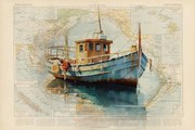 Εικονογράφηση Boat, Thomas Chedeville