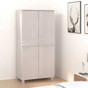 vidaXL Ντουλάπα HAMAR Λευκό 89 x 50 x 180 εκ. από Μασίφ Ξύλο Πεύκου