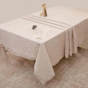 Τραπεζομάντηλα Με Δαντέλα Σετ 2τμχ. 2331 Ivory Anna Riska 160X160 Cotton-Polyester