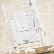 Πετσέτες Βρεφικές Max (Σετ 2τμχ) White-Grey Saint Clair Σετ Πετσέτες 65x120cm 100% Βαμβάκι