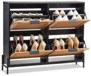 VEVOR Rattan Shoe Storage Cabinet Shoe Storage Organizer with 4 Flip Drawers