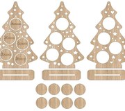 Σετ των 3 Intra απο ξύλο plywood 3mm-4mm πάχος – ξύλο Δέντρου Εμφάνιση Χριστουγεννιάτικων Διακοσμητικών Μπαλών 30x30 cm INTRAVECTRY-MY547774