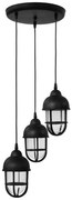 Φωτιστικό Οροφής 11-0306 SLP-900 3xE/27 Led Φ30x80cm Black Heronia