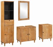 vidaXL Σετ Επίπλων Μπάνιου με συρτάρι 4 pcs Καφέ 38 x 33 x 160 εκ.