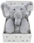 Σετ Κουβέρτα Fleece Αγκαλιάς-Λίκνου 75x90εκ. Με Λούτρινο Ζωάκι 25εκ. Elephant 03 Grey Dimcol