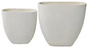 WOODWELL Ε6313,SFLOWER POT-14 Set 2 τεμαχίων Απόχρωση Milk White 56x27x56cm + 76x37x71cm Ε6313,S