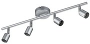 Σποτ Τετράφωτη Ράγα L50cm 4xGU10 σε Γκρι Χρώμα Trio Lighting Paris R80914087