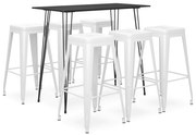 vidaXL Σετ Επίπλων Μπαρ 7 Τεμαχίων Μαύρο / Λευκό