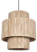 SALTO 203-0037 Boho Κρεμαστό Φωτιστικό Καπέλο Μονόφωτο 1 x E27 IP20 Μπέζ Σχοινί-M40 x Π40 x Υ42cm Globostar 203-0037 Μπεζ