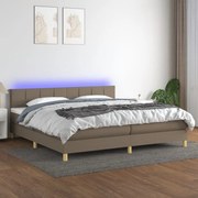 ΚΡΕΒΑΤΙ BOXSPRING ΜΕ ΣΤΡΩΜΑ &amp; LED TAUPE 200X200 ΕΚ. ΥΦΑΣΜΑΤΙΝΟ 3133745