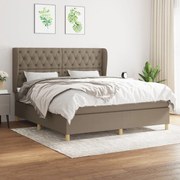 vidaXL Κρεβάτι Boxspring με Στρώμα Taupe 160x200 εκ. Υφασμάτινο