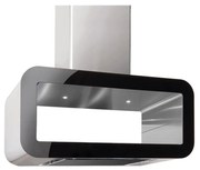 Pyramis Corso Elegant Απορροφητήρας Νησίδας (Οροφής) Inox-Μαύρο Γυαλί 90 cm