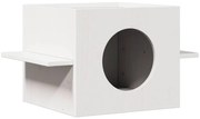 vidaXL σπιτάκι για γάτες λευκό 51x35x30 cm από μασίφ ξύλο πεύκο