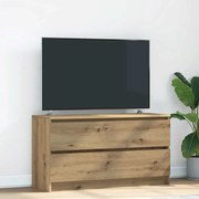 Έπιπλο Τηλεόρασης Artisian Δρυς 100x35x54 εκ Επεξεργασμένο Ξύλο - Καφέ