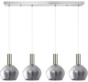 Φωτιστικό Οροφής - Ράγα Adept Tube 77-8405 85x20x300cm 4xE27 60W Nickel-Smoke Homelighting