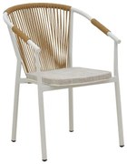 Καρέκλα - Πολυθρόνα αλουμινίου Convince στοιβαζόμενη λευκός σκελετός-textilene φυσικό rattan 56x63x82 εκ. 56x63x82 εκ.