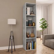 Βιβλιοθήκη/Έπιπλο TV Γκρι Σκυροδέματος 36x30x143 εκ Επεξ. Ξύλο 800148