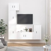 vidaXL Σετ Επίπλου Τηλεόρασης 5 Τεμαχίων Λευκό από Επεξεργασμένο Ξύλο