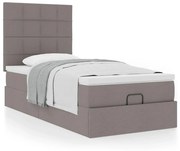 vidaXL Οθωμανικό κρεβάτι με στρώμα Taupe 90x200cm ύφασμα