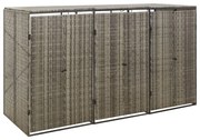 vidaXL Πλαίσιο για Κάδο Απορρ. με Ρόδες Γκρι 207x80x117 εκ Συνθ. Ρατάν