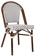 Καρέκλα BISTRO C5566.01 Αλουμινίου Bamboo Look με Λευκό - Μαύρο Rattan 45x54x90Υ εκ. 45x54x90 εκ.